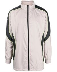 Givenchy - Jassen ,Grijs ,Polyester Logo-Print Zip-Up Jacket - Lyst