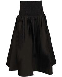 Self-Portrait - Rokken ,Zwart ,Katoen Katoenen Poplin Midi Rok - Lyst