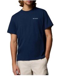 Columbia - Tops ,Blauw ,Katoen Csc Logo Back Tee - Lyst