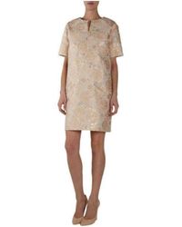 Chloé Metallic Jacquard Egg Silk Dress - Naturel