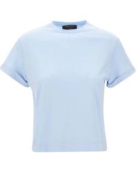 Gran Sasso - Tops ,Blauw ,Katoen T-Shirt Met Ronde Hals - Lyst