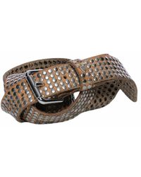 HTC Belt made of genuine leather with 5 rows of studs - Neutro