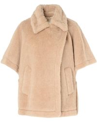 Max Mara - Jassen ,Wol Alpaca Teddy Camel Coat Oversize - Lyst