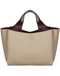 Tod's - Strukturierte leder mini tasche mit t timeless anhänger - Lyst