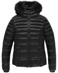 Refrigiwear - Zwarte Nylon Damesjas Met Veren Vulling - Lyst