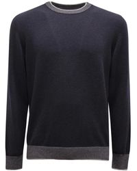 Peserico - Wolle/Seide/Kaschmir Pullover Blau/Grau - Lyst