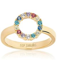 Sif Jakobs Jewellery - Eleganter piccolo ring mit cz-steinen,eleganter piccolo ring mit farbigen zirkonia - Lyst