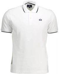 La Martina - Weiße baumwoll-polo-shirt mit stickerei - Lyst