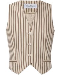 Max Mara - Jassen ,Bruin ,Katoen Fauno Vest - Lyst