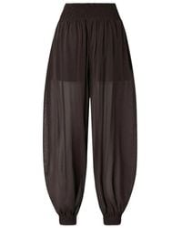Pinko - Smocked Semi-Sheer Flowing Trousers - Lyst