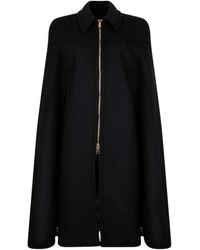 Roberto Cavalli - Bloemen Wollen Cape Met Rits - Lyst