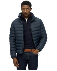 Superdry - Jassen ,Blauw ,Polyester Fuji Gewatteerd Jas - Lyst