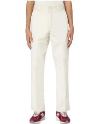 Dickies - Broeken ,Wit ,Werkbroek Twill Medium Gewicht Rechte Pijp - Lyst