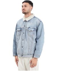 Levi's - Jassen ,Blauw ,Denim Montone Relaxed Sherpa Jacket - Lyst