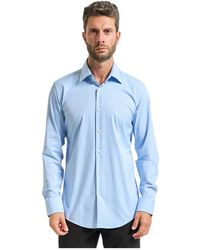 HUGO - Overhemden ,Blauw ,Blauwe Slim Fit Boss Overhemd - Lyst