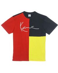 Karlkani - Signature Block Tee Rot/Blau/Gelb - Lyst
