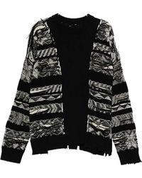 Isabel Benenato - Schwarzer Woll-Crew-Neck-Pullover - Lyst