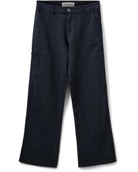 Sofie Schnoor - Broeken ,Blauw ,Katoen Straight-Leg Broek Met Zijzak - Lyst