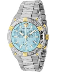Versace - Accessoires ,Veelkleurig ,Sporty Greca Chronograaf Horloge - Lyst