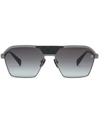Balmain - Accessoires ,Grijs ,Zwarte Rhodium Navigator Zonnebril - Lyst