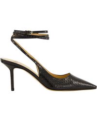 Francesco Russo - Slingpumps Mit Knöchelriemen Aus Wasserschlangenleder - Lyst