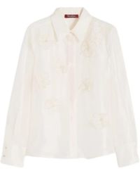 Max Mara - Overhemden ,Wit ,Organza Silk Organza Shirt - Lyst