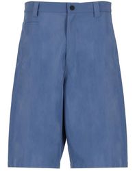 Maison Kitsuné - Blaue baumwoll-bermuda-shorts hohe taille - Lyst