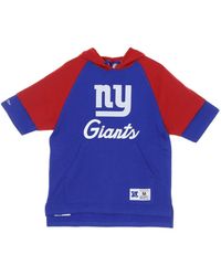 Mitchell & Ness - Hoodies & Sweatvesten ,Blauw ,Katoen Nfl Fleece Hoodie Korte Mouw Blauw - Lyst