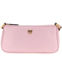 Pinko - Tassen ,Roze ,Leer Mini Half Moon Baguette - Lyst