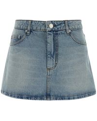 Ami Paris - Rokken ,Blauw ,Denim Denim Mini Rok - Lyst