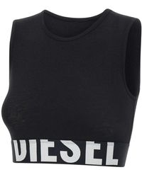 DIESEL - Top Negro De Algodón Ada Corto, Mujer, Talla - Lyst
