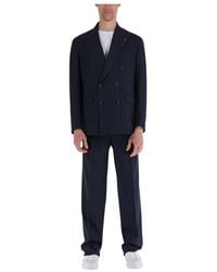 Tagliatore - Kostuums ,Blauw ,Katoen Double Breasted Suits - Lyst