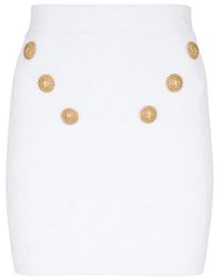Balmain - Gonna 6 bottoni in maglia - Lyst