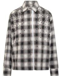 Des Phemmes - Geruit Overhemd Met Strass Applicatie - Lyst