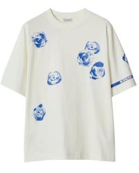Burberry - Weiße crewneck t-shirts und polos - Lyst