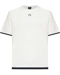 Fendi - Tops ,Wit ,Katoen Oversized Crewneck T-Shirt - Lyst