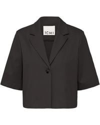 Ichi - Korte Zwarte Blazer Jas - Lyst