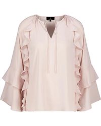 Monari - Overhemden ,Roze ,Chiffon Chiffon Blouse Met Ruches - Lyst
