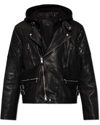 AllSaints - Giacca in pelle whitson - Lyst