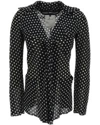 Junya Watanabe - Jassen ,Zwart ,Polyester Polka-Dot Ruffled Jacket - Lyst