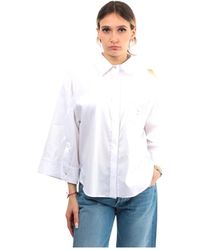 Jijil - Camisa blanca manga campana cuello clásico - Lyst