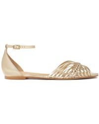Kazar - Goldene Flache Sandalen Mit Eingebautem Absatz - Lyst