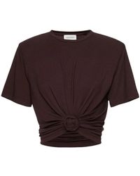 Magda Butrym - Bruine T-Shirt Met Elastaan - Lyst