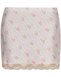 LoveShackFancy - Rokken ,Roze ,Polyester Bernes Short Skirt - Lyst