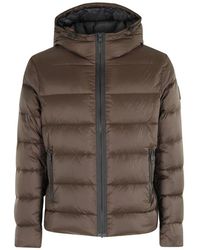 Fay - Jassen ,Bruin ,Nylon Db Front Piuma Cappuccio - Lyst