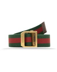 Gucci - Stoffgürtel Mit Lederdetails - Lyst