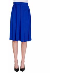 N°21 Pleated midi-skirt with side slit - Azul