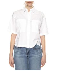 Levi's - Overhemden ,Wit ,Katoen Harlie Ss Cropped Shirt - Lyst