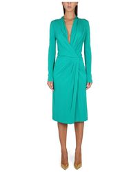 Alberta Ferretti - Wikkel Midi Jurk - Lyst