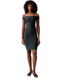 Guess - Kleedjes ,Blauw ,Polyester Elora Bodycon Mini-Jurk - Lyst